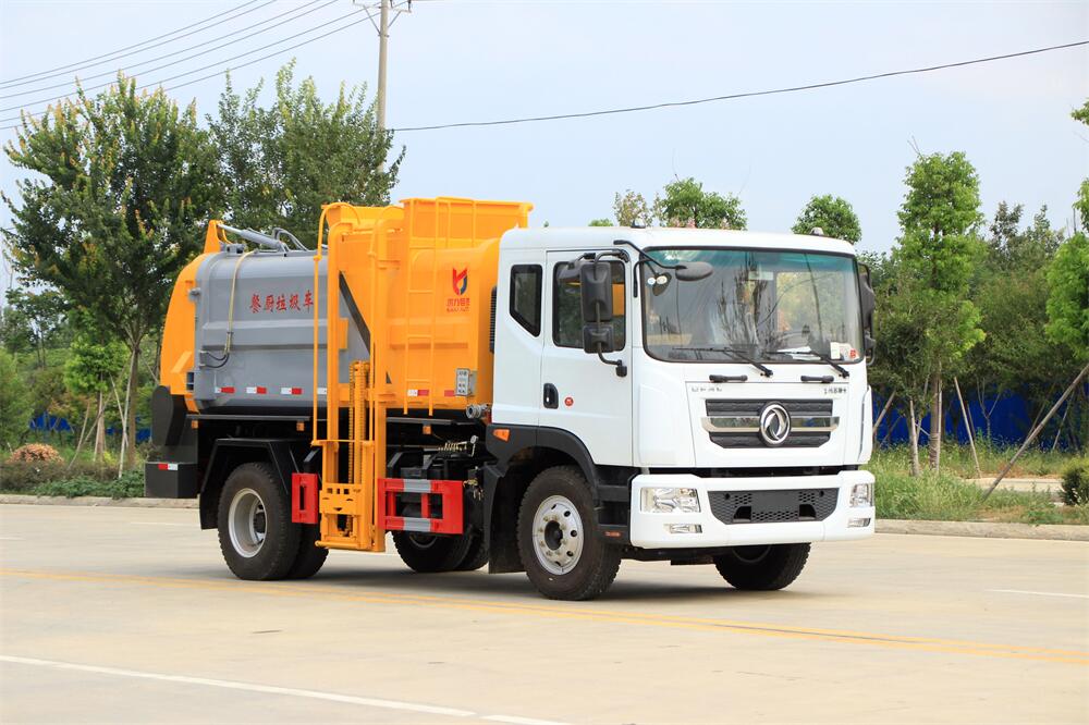10方餐廚垃圾車-東風(fēng)D9國六10方廚余泔水餐廚垃圾車廠家（方罐）