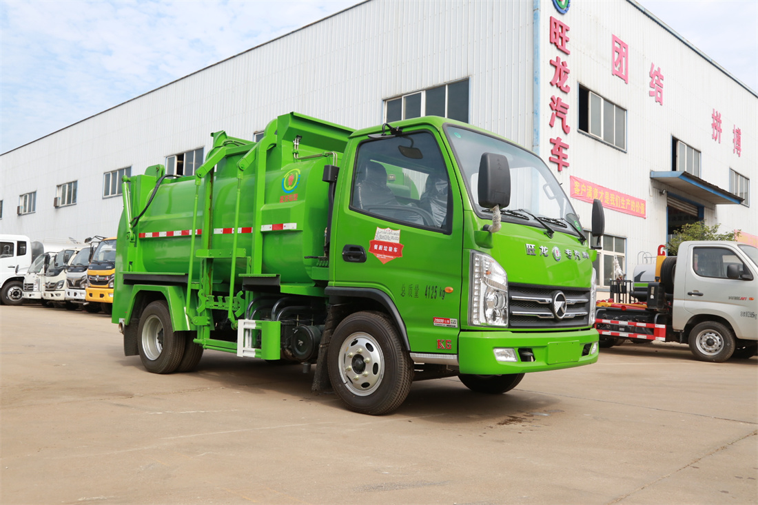 4方餐廚垃圾車-旺龍凱馬國六藍牌4方廚余泔水餐廚垃圾車廠家（方罐）